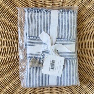 NEW Serena & Lily Stone Harbor Linen Standard Pillow Sham-Navy Blue